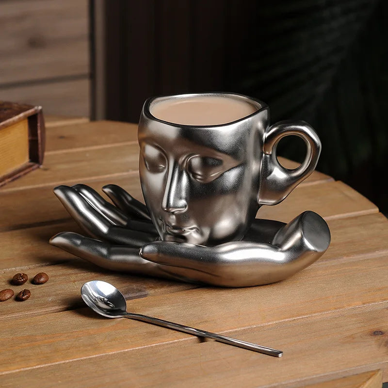 High-temperature ceramic creative abstract art hand-scented coffee cups