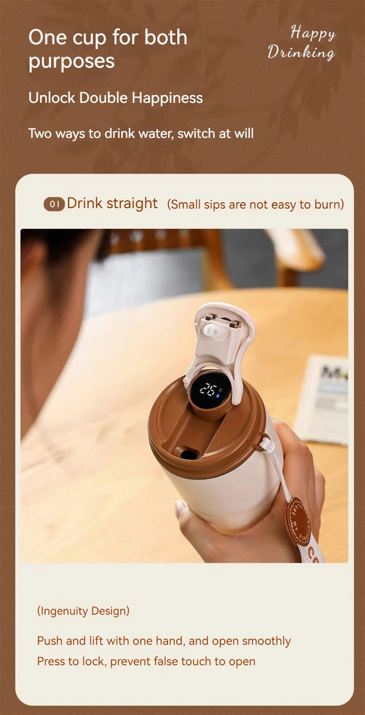 Stainless Steel Thermo Water Bottle LED Temperature Display Coffee cup