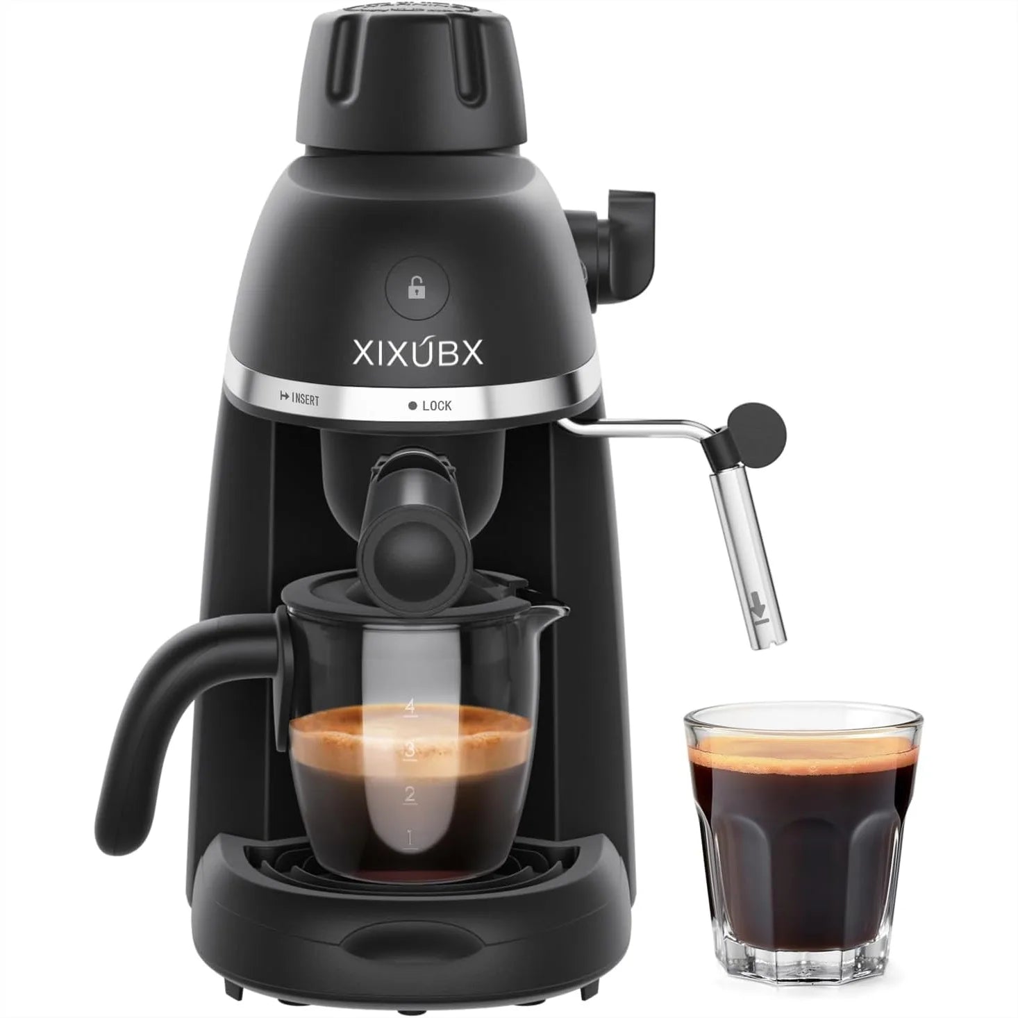 Espresso & Cappuccino Machine, 3.5 Bar Coffee Maker with Steam Wand, Compact