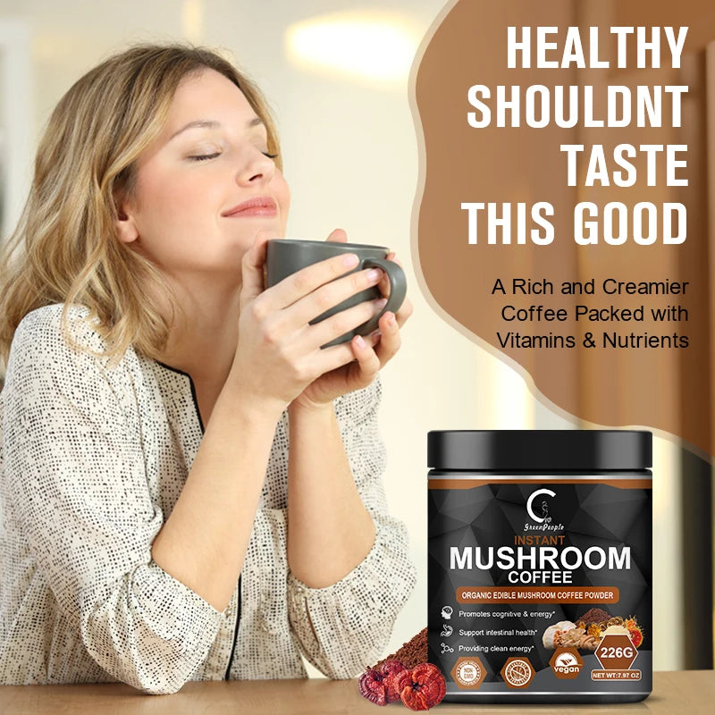 GPGP Green People 226G Lion's Mane Mushroom Coffee Focus Brain Booster