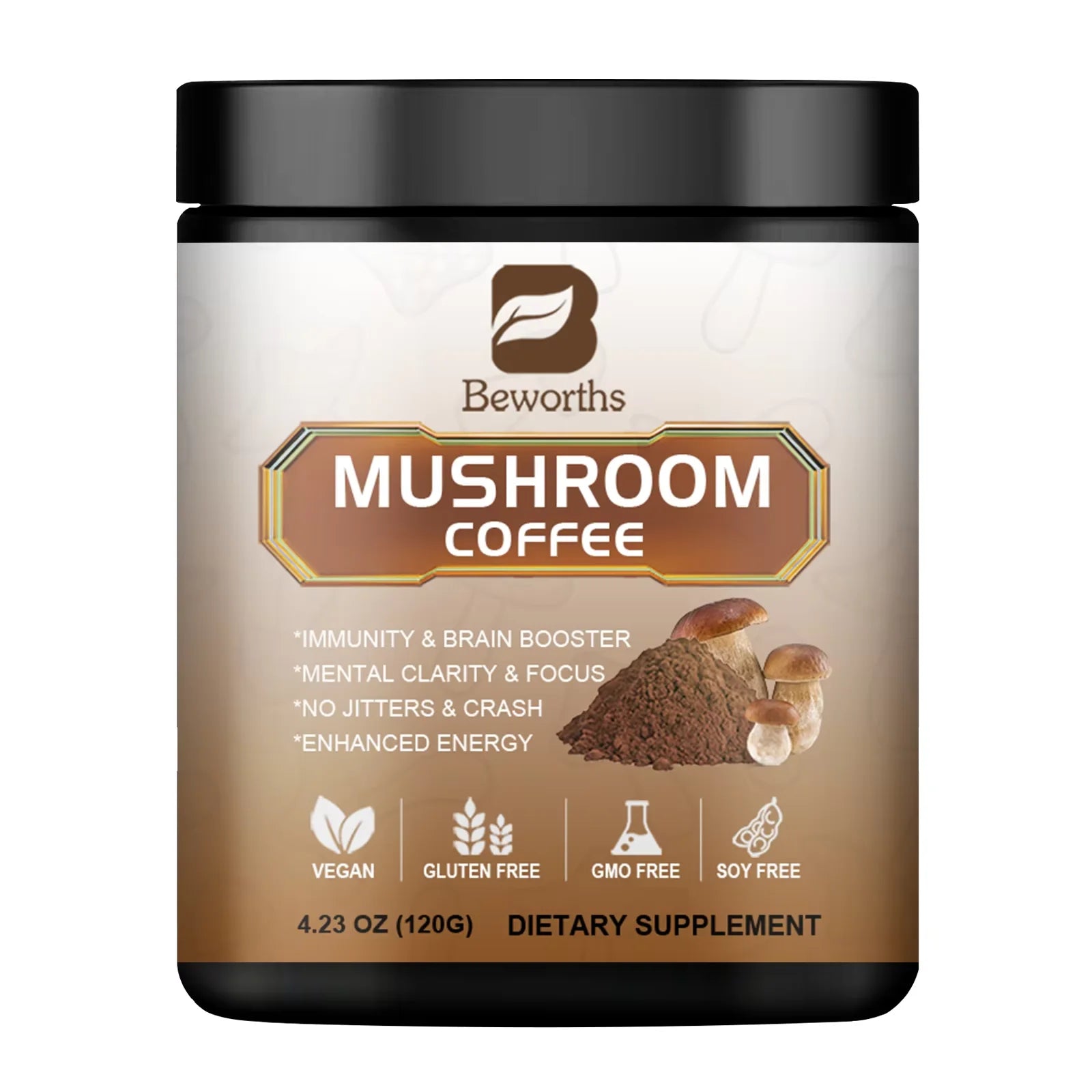 Mushroom Coffee for Immunity and Focus Health Boost Memory Free 1 Spoonful