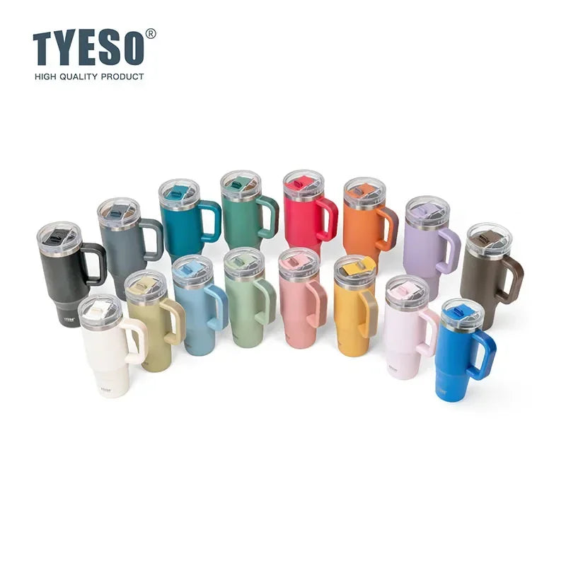 Tumbler Bottle Stainless Steel Car Mug With Handle Straw Thermal Iced Travel