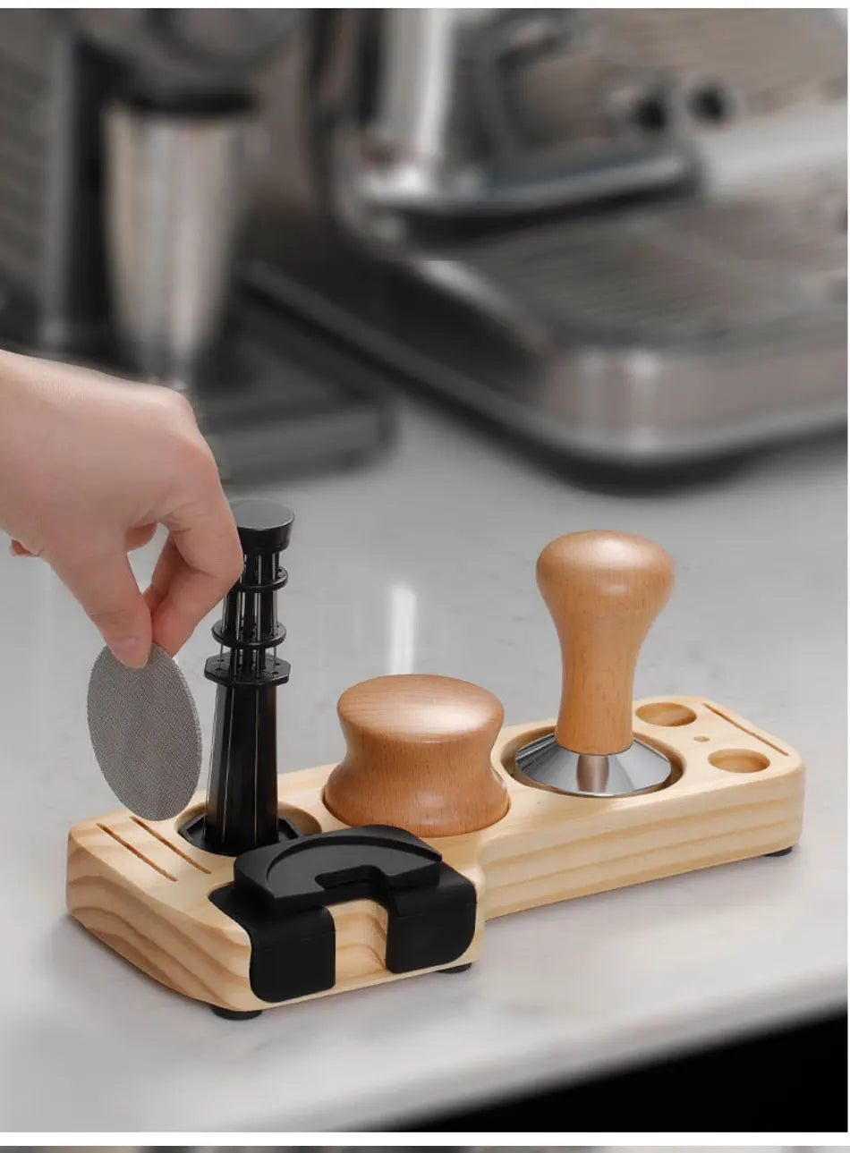 Coffee Tamper Mat Station Stand Portafilter Holder Support Base Rack