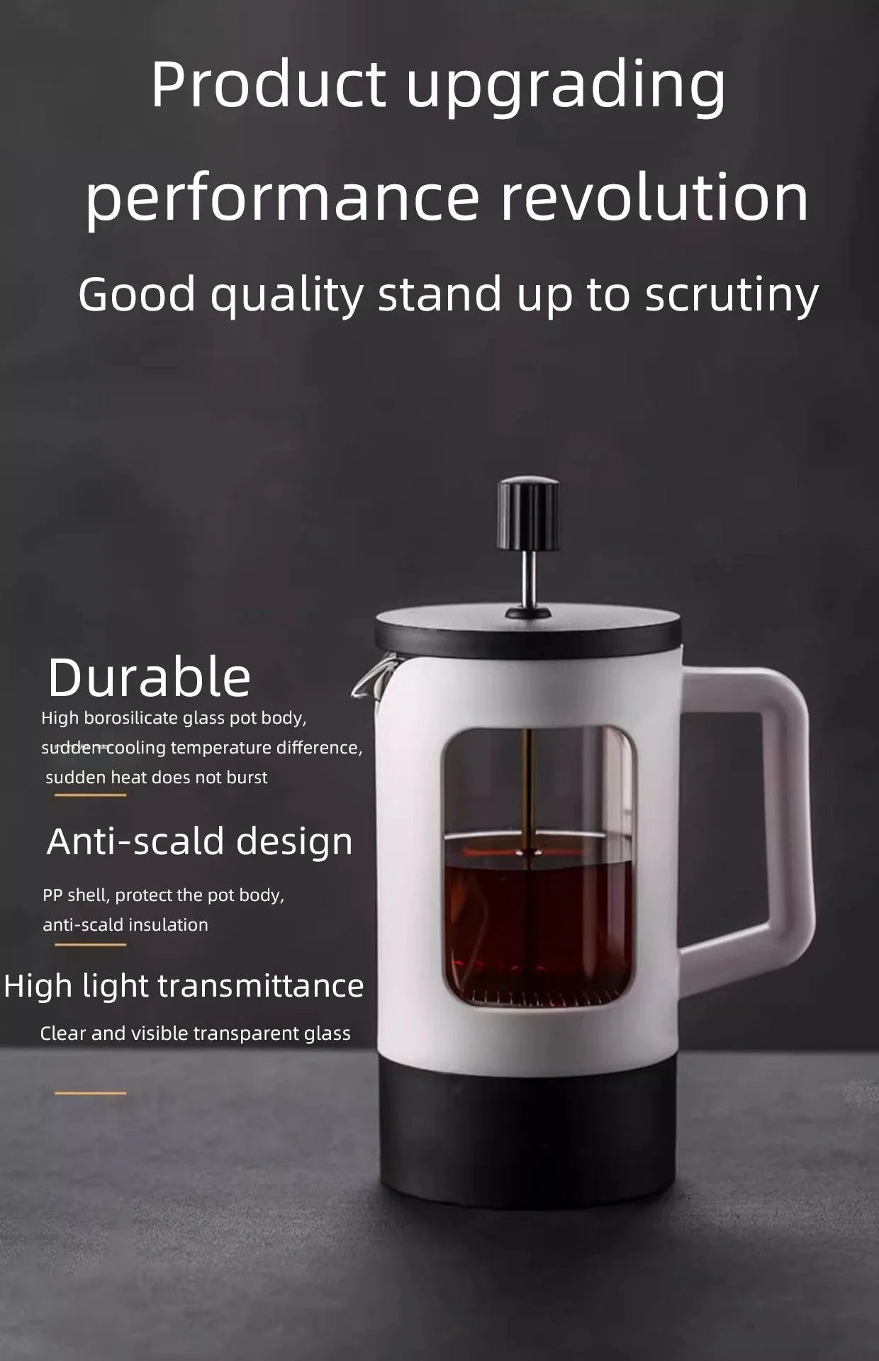 French press coffee maker 600ML coffee pot, kitchen tools utensils glass