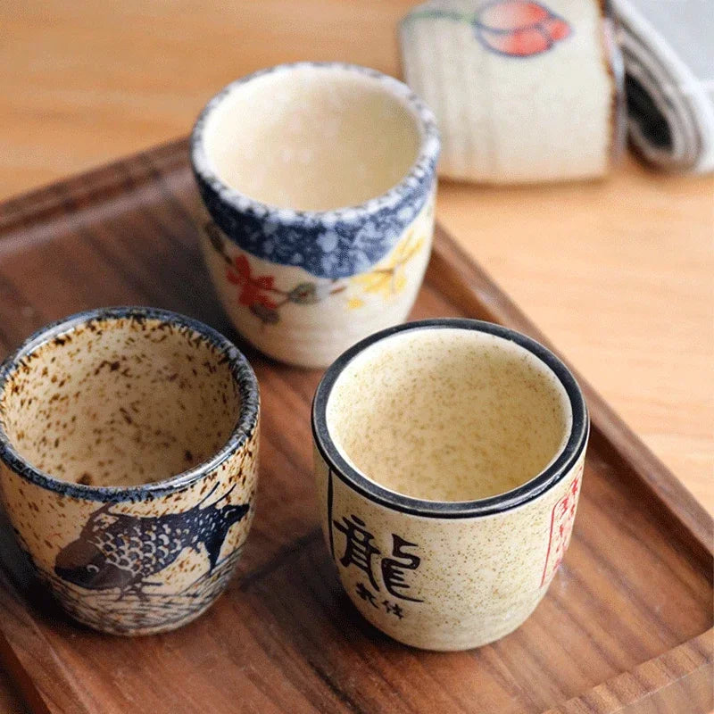 Ceramic antique white wine cup sake set home retro coffee cup wine pot shochu