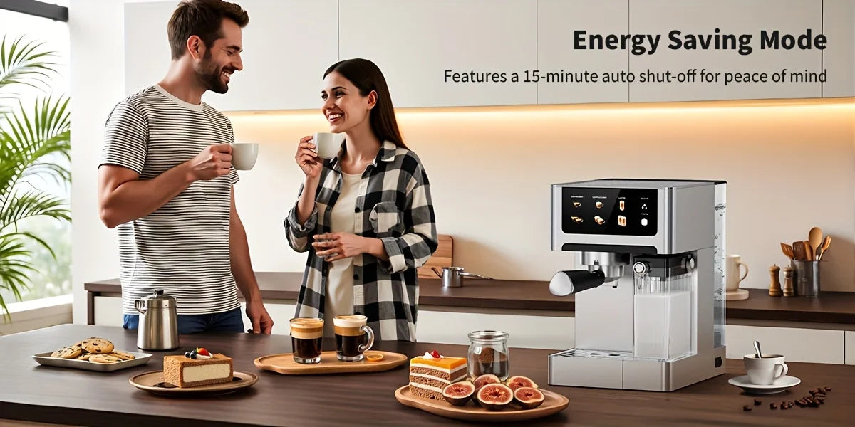 Bar Dual Boiler Espresso And Cappuccino Machine Latte Coffee Maker Control