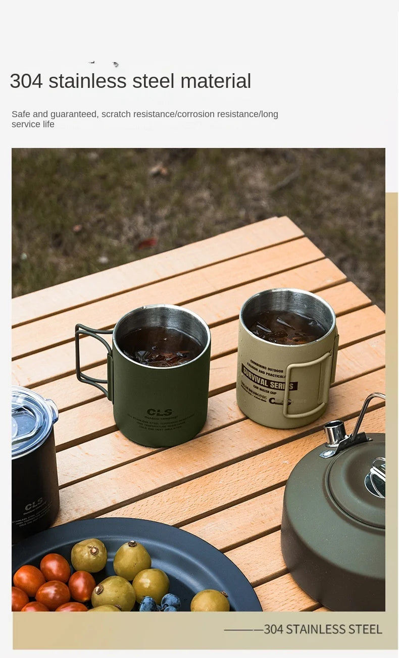 Double Layer stainless Steels Water Cup Coffee Tea Mug Party for Home Outdoor