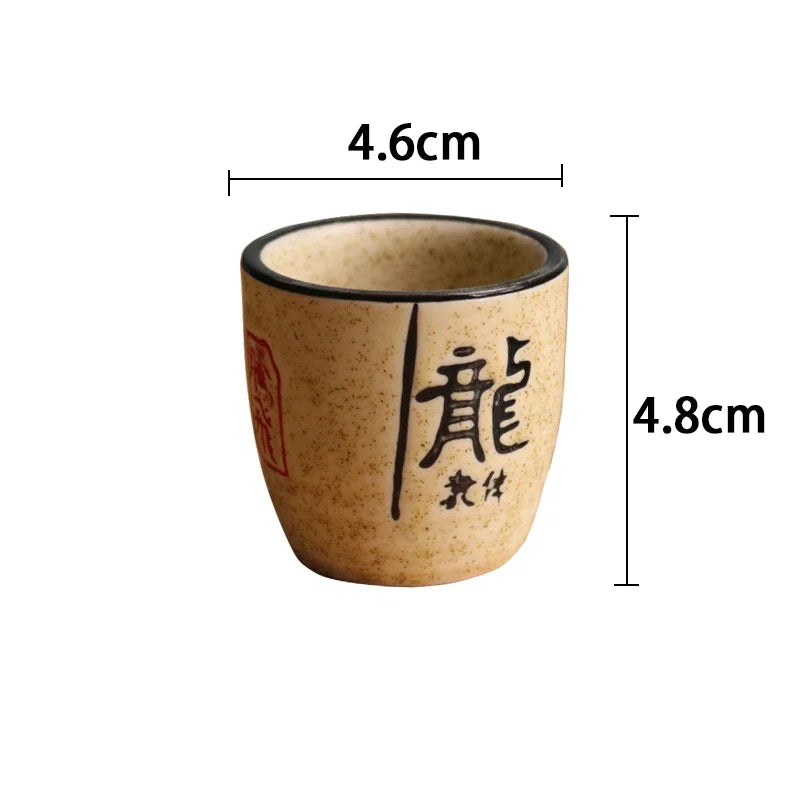 Ceramic antique white wine cup sake set home retro coffee cup wine pot shochu