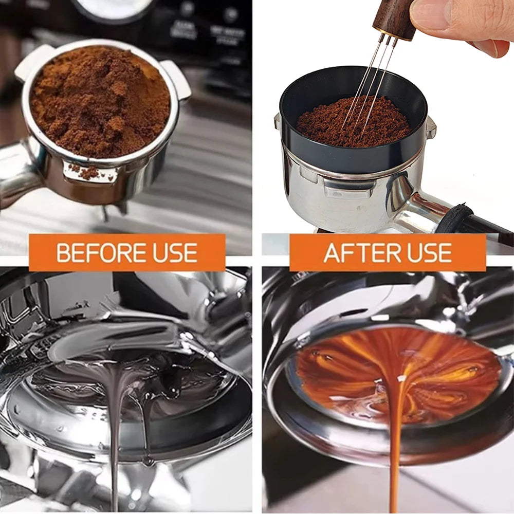 Coffee Needle Distributor Coffee Powder Stirrer Wood Handle Espresso Stirrer