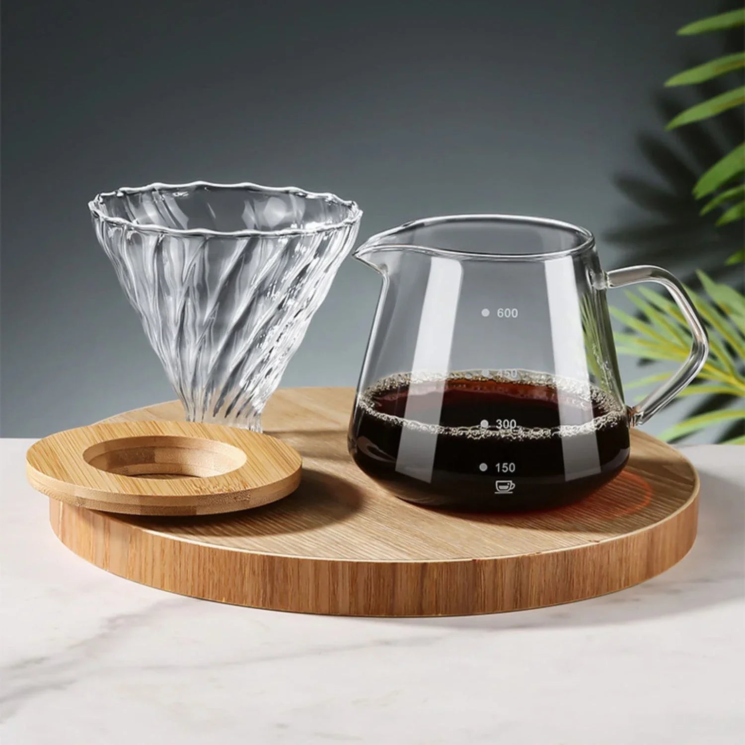 Pour Over Coffee Maker Set Glass Carafe Coffee with Glass Coffee Filter Drip Coffee