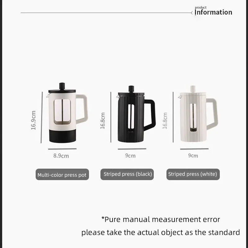 French press coffee maker 600ML coffee pot, kitchen tools utensils glass