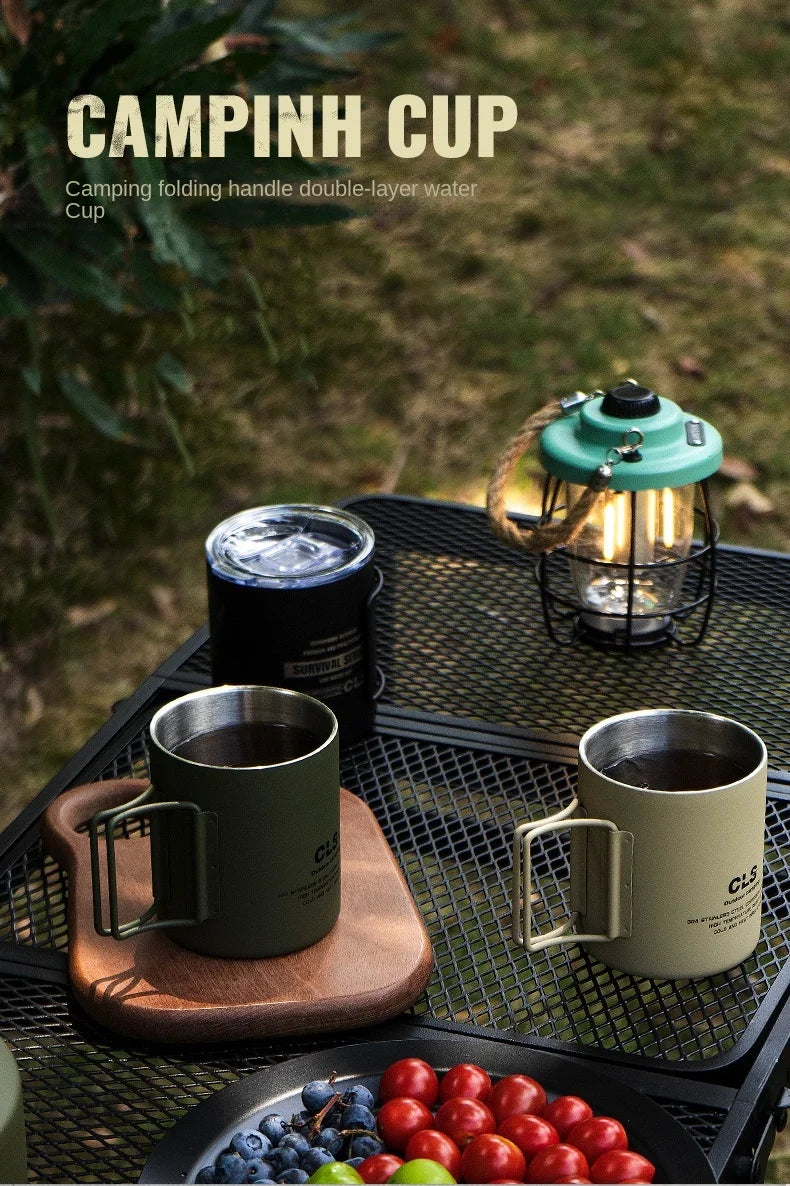 Double Layer stainless Steels Water Cup Coffee Tea Mug Party for Home Outdoor