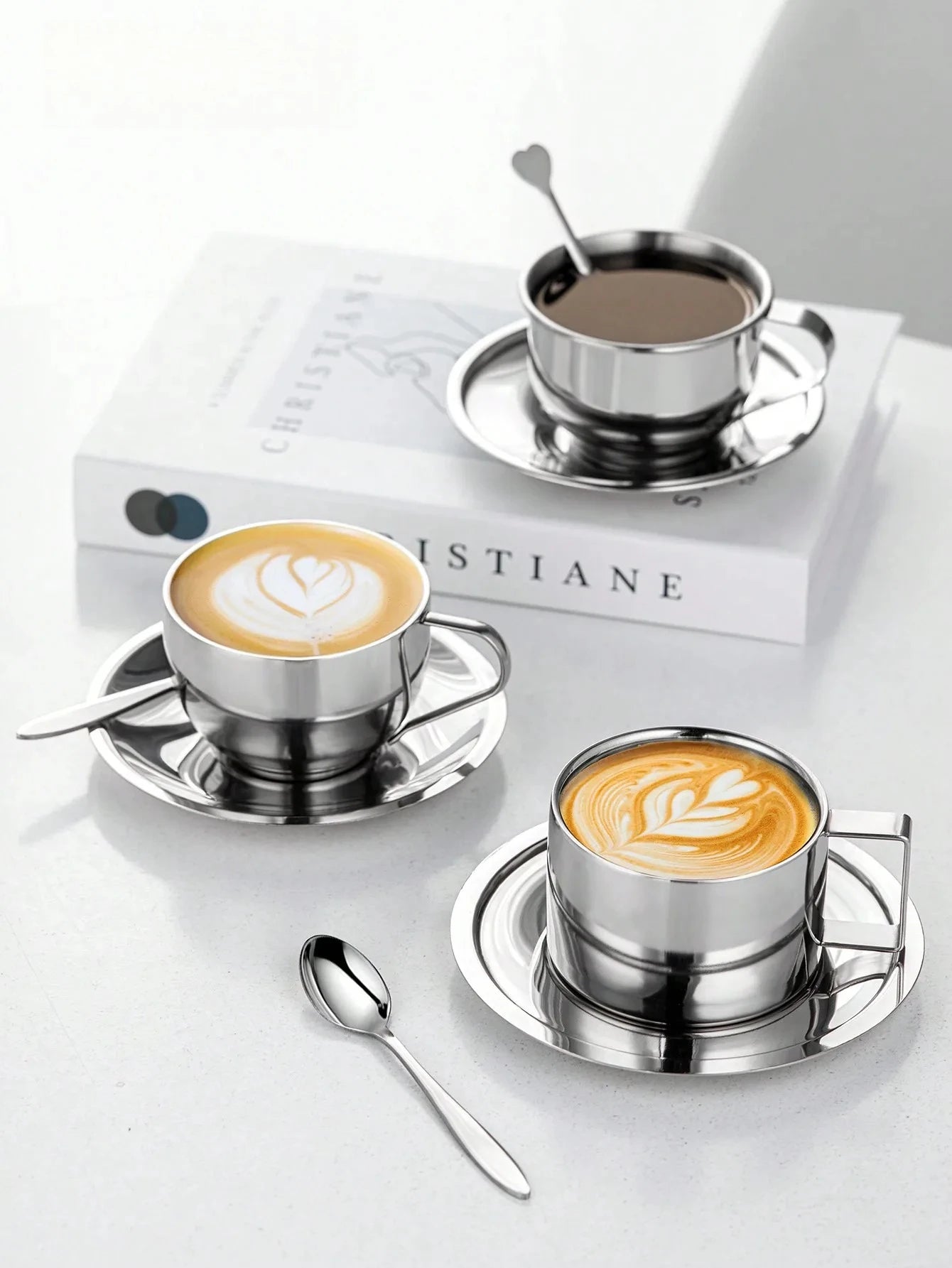 Coffee Mug, Milan Coffee Cup Set, Coffee Cup & Saucer & Spoon, Mugs Coffee Cup