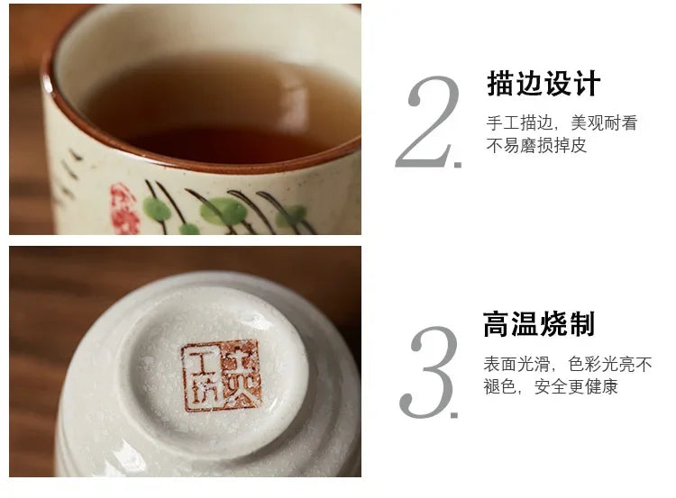 Chinese Retro Ceramic Tea Cup Ceramic Mug Japanese Sake Cup Crockery Tea