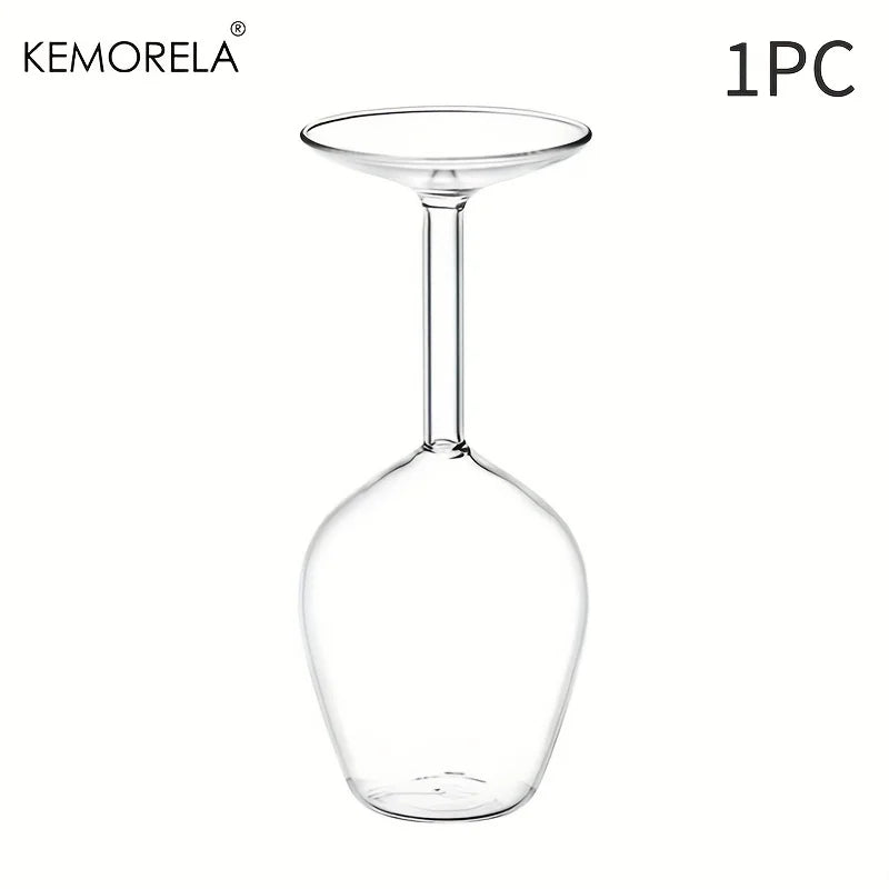 Hand-Blown Borosilicate Glass Wine Goblet Shatterproof Inverted Cup Thermal