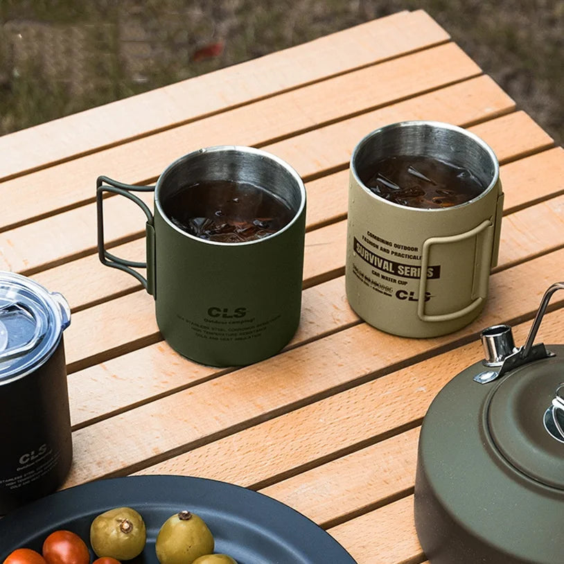 Double Layer stainless Steels Water Cup Coffee Tea Mug Party for Home Outdoor