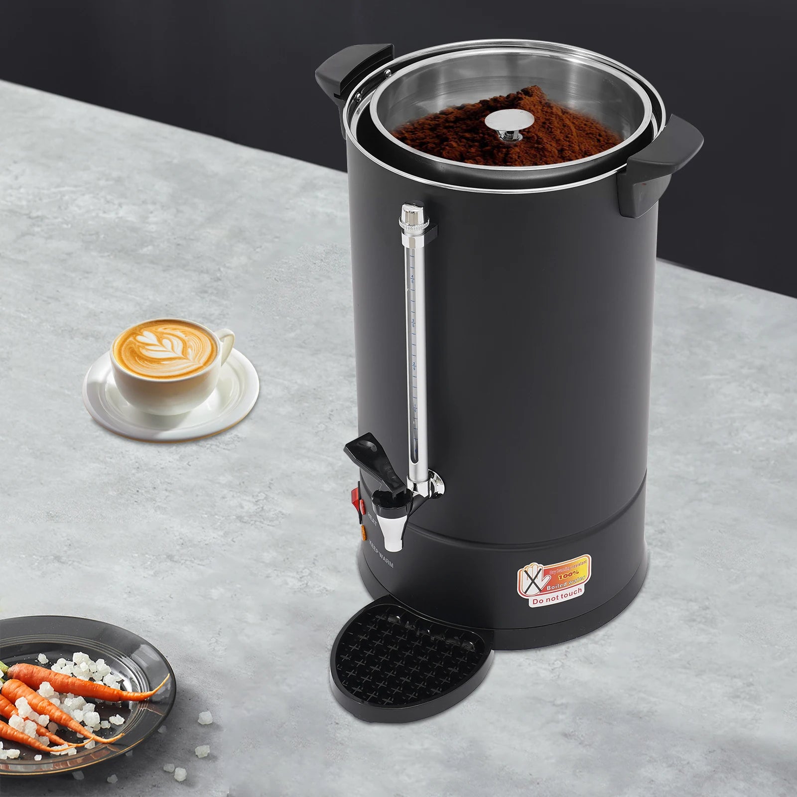 Commercial Electric Coffee Pot Black Hot Water Dispenser Coffee Brewing Coffee