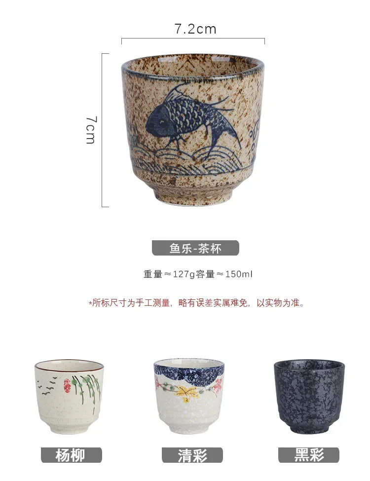 Chinese Retro Ceramic Tea Cup Ceramic Mug Japanese Sake Cup Crockery Tea