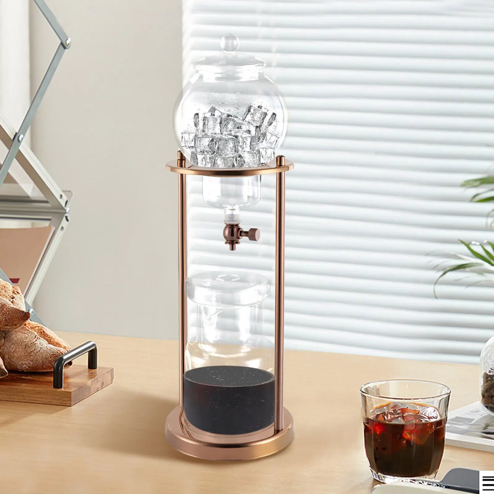Cold Brew Coffee Maker, Drip Coffee Pot with Adjustable Valve, 4-Hour Iced Coffee