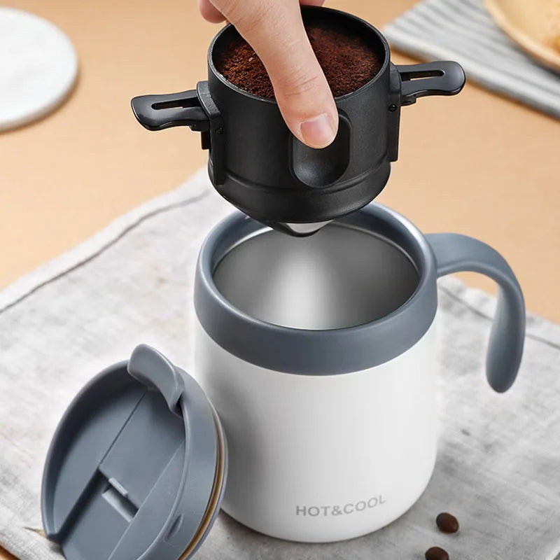 304 Stainless Steel Portable Coffee Filter Drip Coffee Tea Holder Reusable Mug