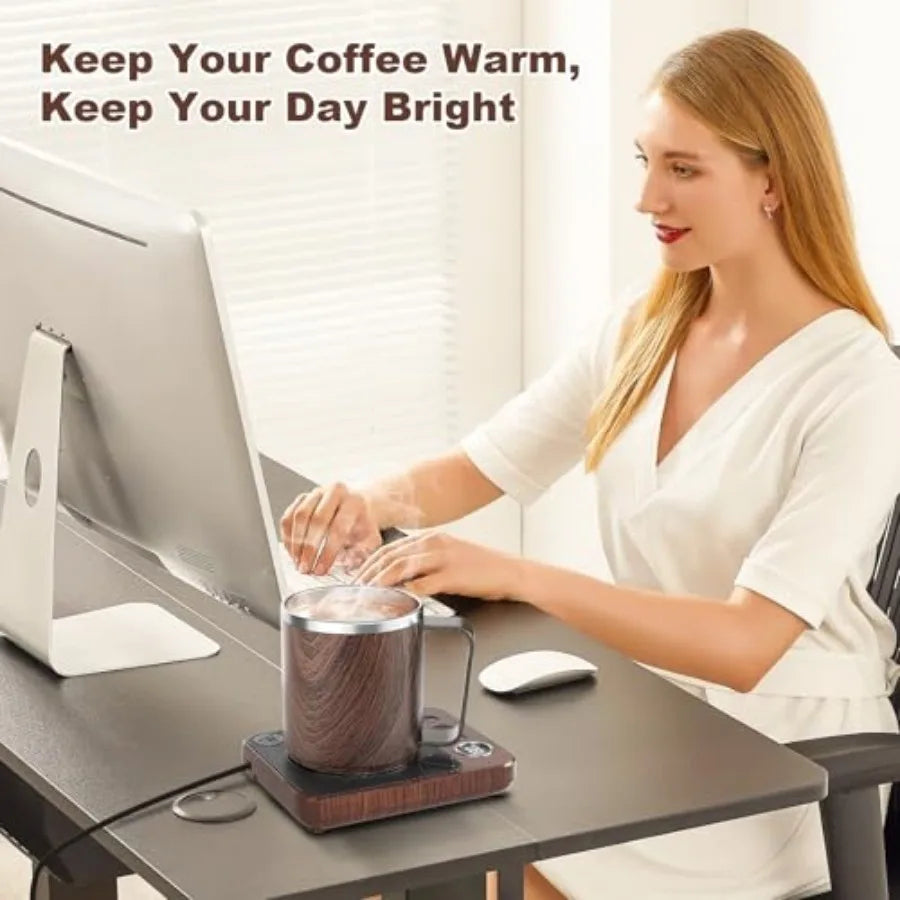 Coffee Mug Warmer and Mug Set for Desk Smart Coffee Cup Warmer with Heated Mug