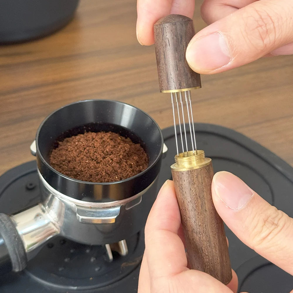 Coffee Needle Distributor Coffee Powder Stirrer Wood Handle Espresso Stirrer