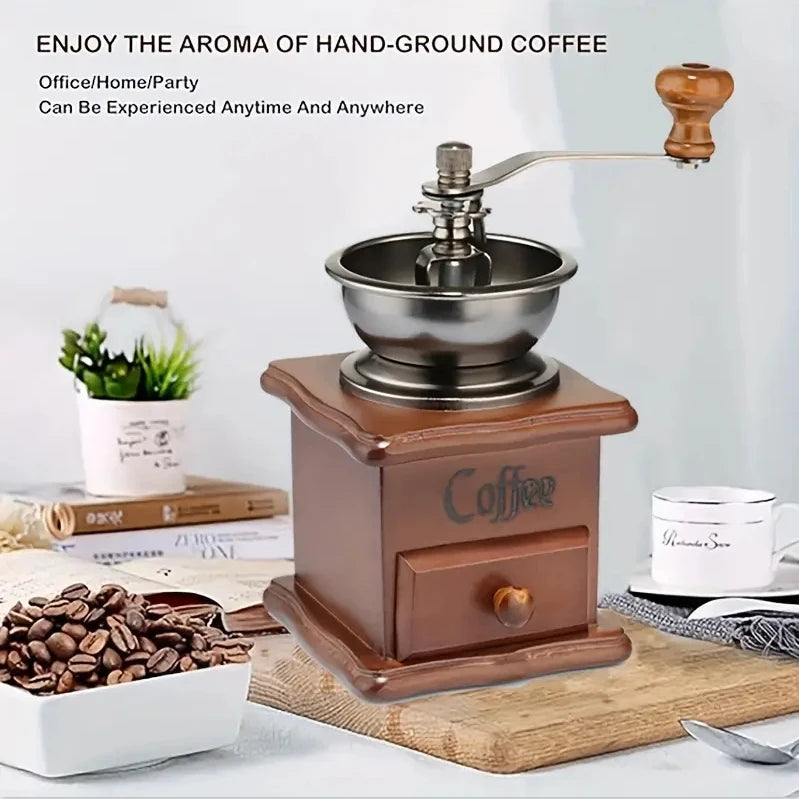 Manual Coffee Grinder - Classic Italian Style Hand Crank Mill Grinding Machine