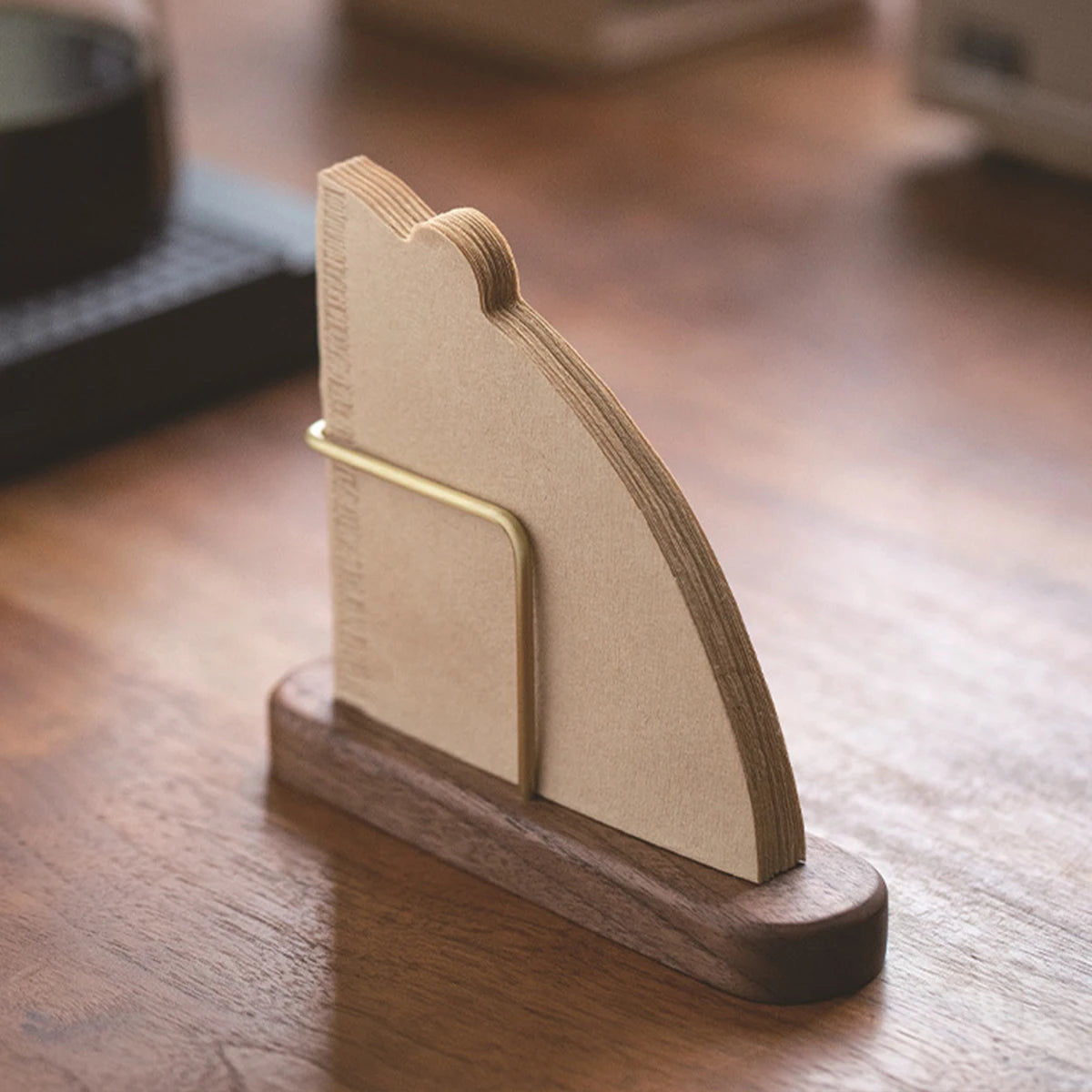 1PC solid wood coffee filter paper holder, vertical wooden dustproof bracket