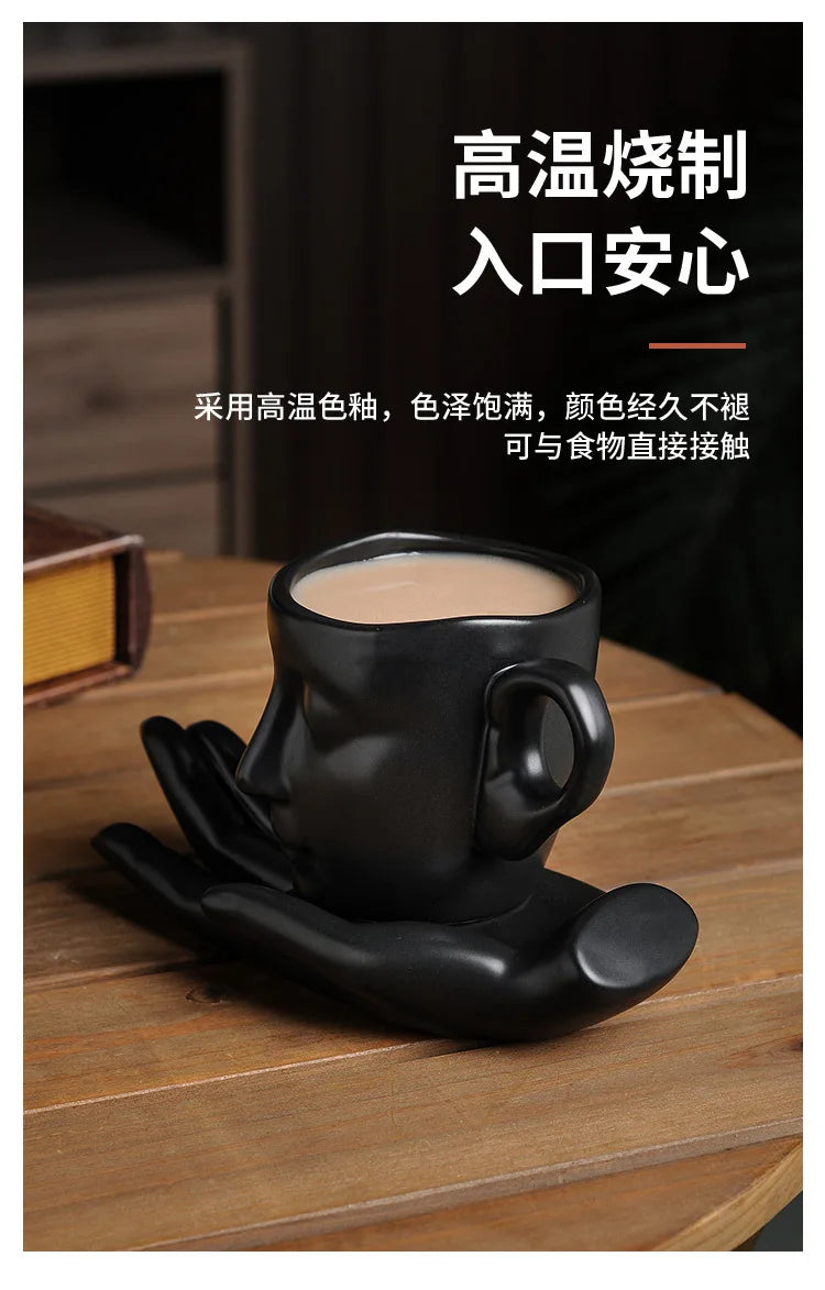 High-temperature ceramic creative abstract art hand-scented coffee cups