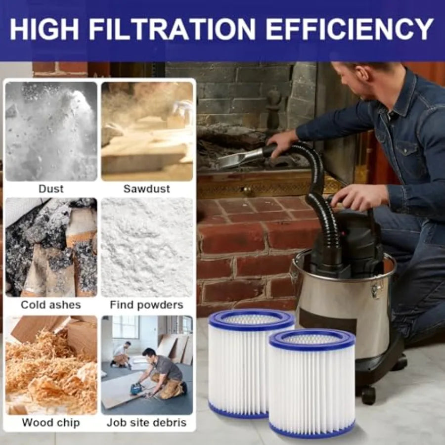 HEPA Cartridge Filter Replacement Compatible with Shop-Vac Ash Vacuum