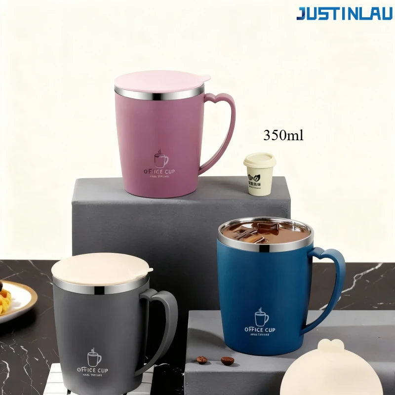 Stainless Steel Double-layer Insulated Cups Water Bottle Handle Coffee Cup