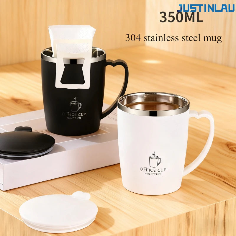 Stainless Steel Double-layer Insulated Cups Water Bottle Handle Coffee Cup