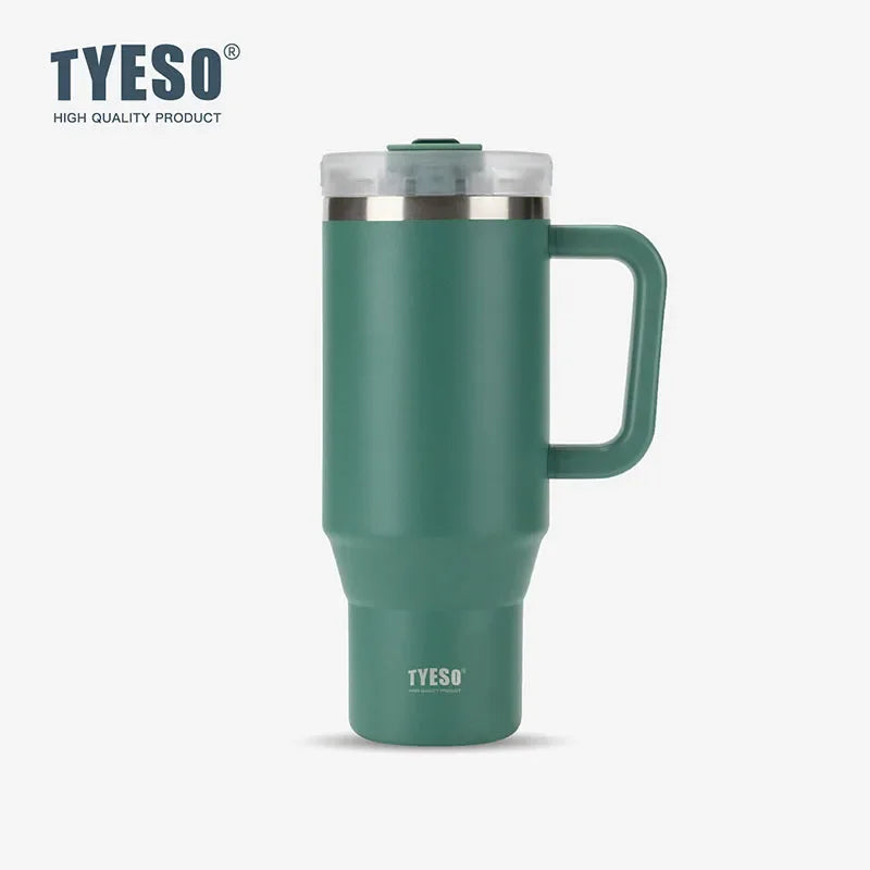 Tumbler Bottle Stainless Steel Car Mug With Handle Straw Thermal Iced Travel