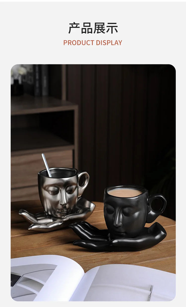 High-temperature ceramic creative abstract art hand-scented coffee cups