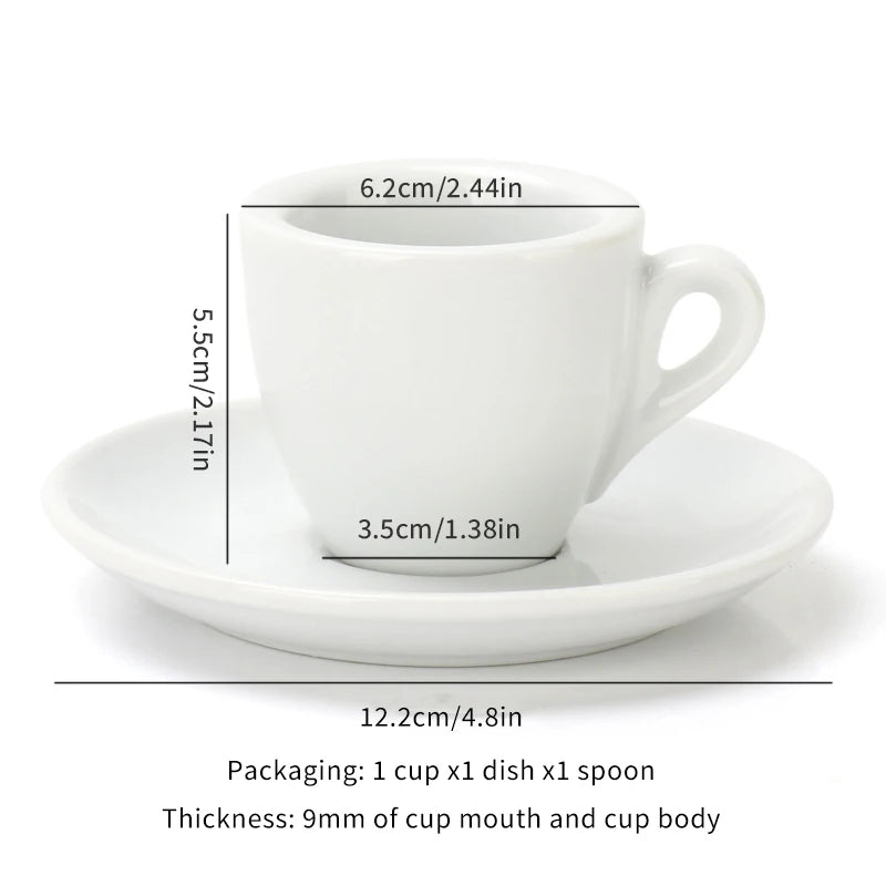 Porcelain Espresso Cup Set 50ml Cappuccino Coffee Mugs express Shots