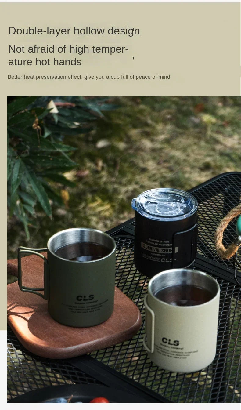 Double Layer stainless Steels Water Cup Coffee Tea Mug Party for Home Outdoor