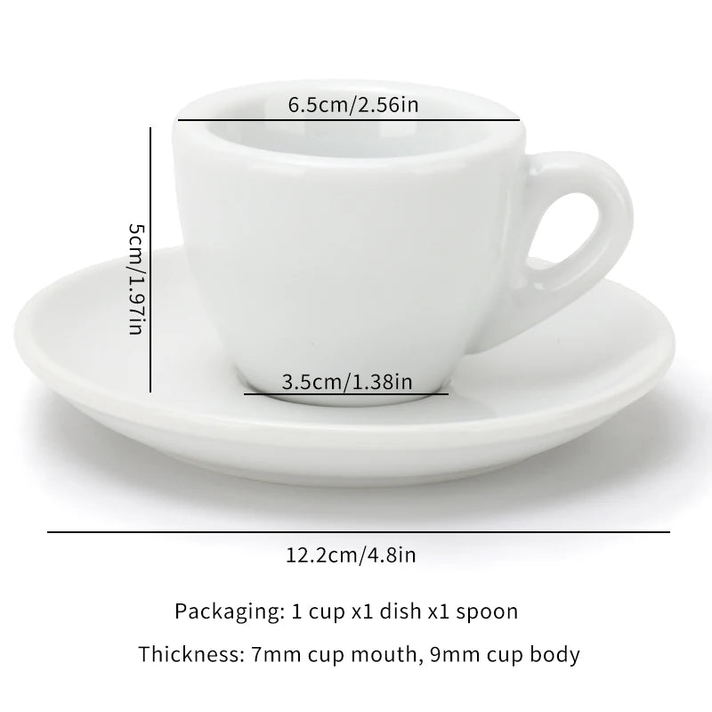 Porcelain Espresso Cup Set 50ml Cappuccino Coffee Mugs express Shots