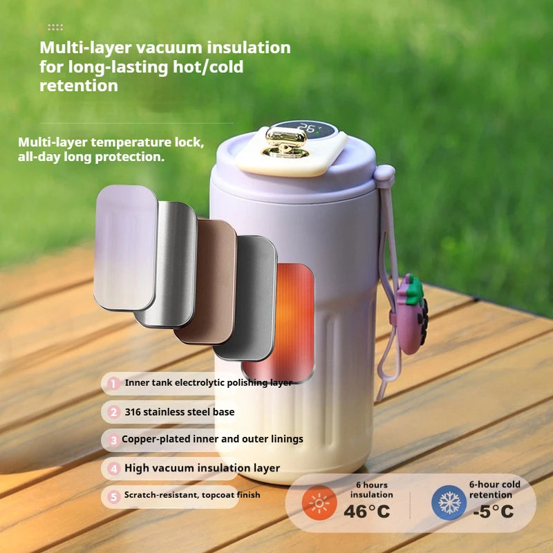 Stainless Steel Thermo Water Bottle LED Temperature Display Coffee cup