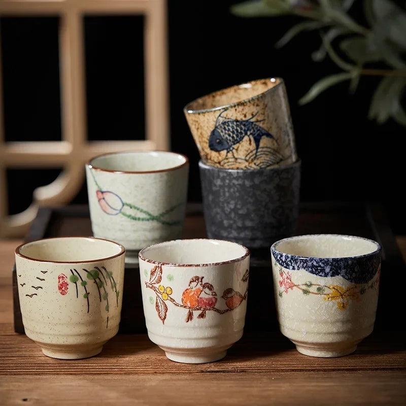 Chinese Retro Ceramic Tea Cup Ceramic Mug Japanese Sake Cup Crockery Tea