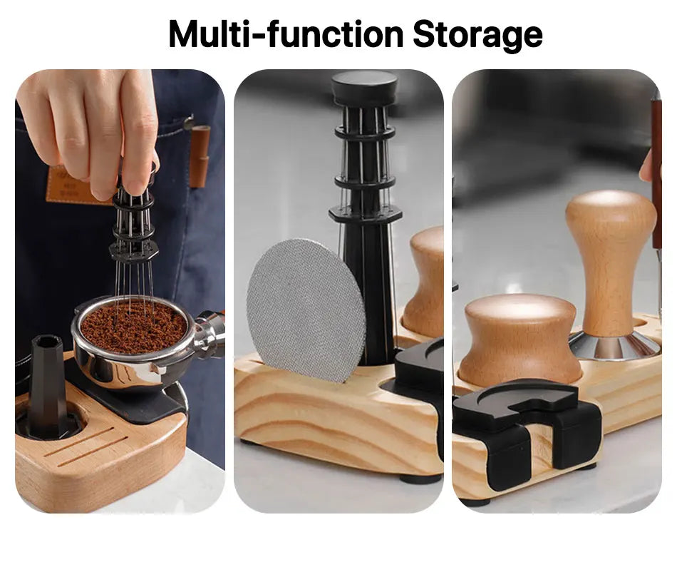 Coffee Tamper Mat Station Stand Portafilter Holder Support Base Rack