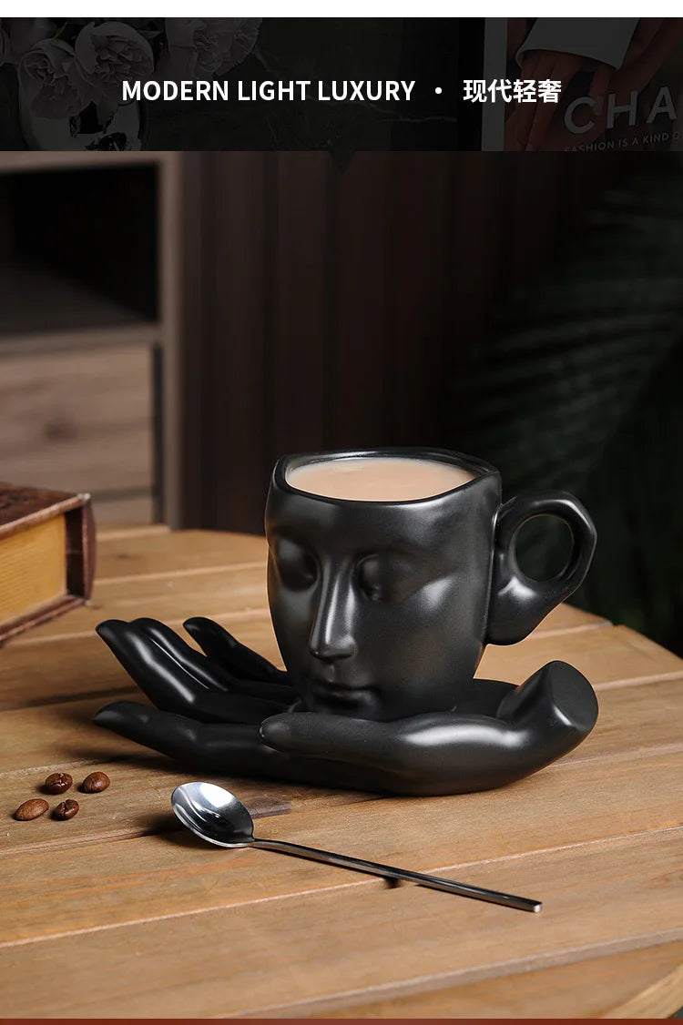 High-temperature ceramic creative abstract art hand-scented coffee cups