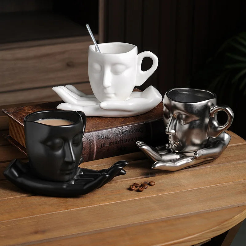 High-temperature ceramic creative abstract art hand-scented coffee cups