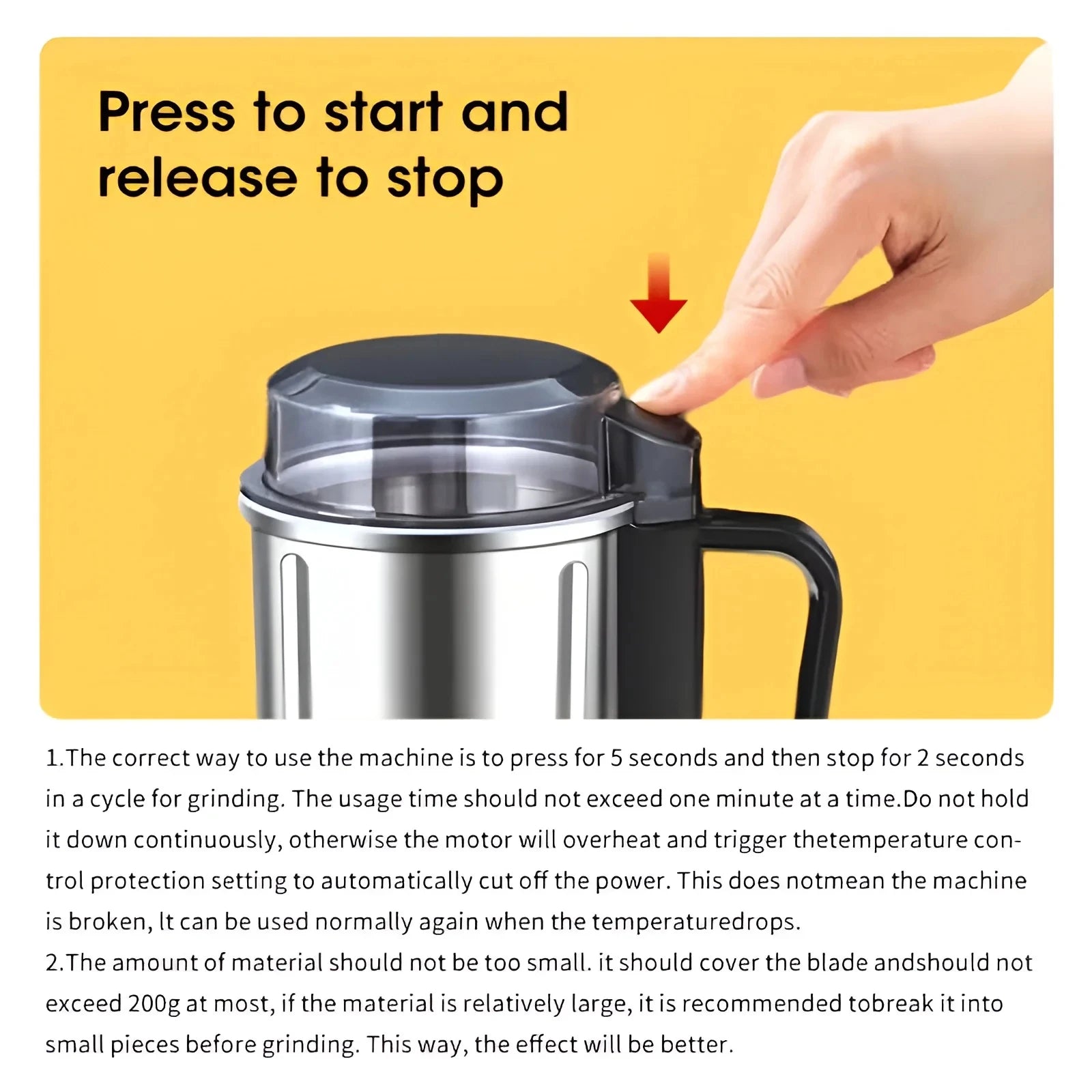 Multipurpose Electric Coffee Bean Grinding Tool Stainless Coffee Grinder