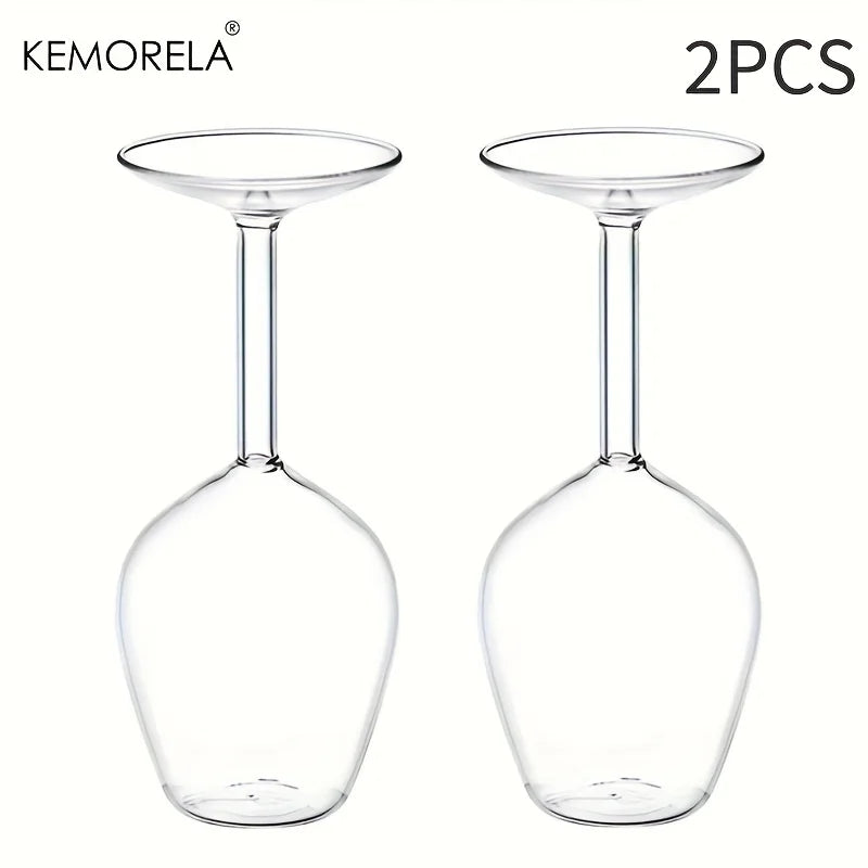 Hand-Blown Borosilicate Glass Wine Goblet Shatterproof Inverted Cup Thermal