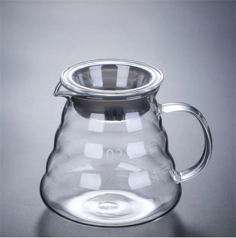 Clear Glass Coffee Carafe Clouds Shape Glass Kettle Sharing Pot with Lids Coffee