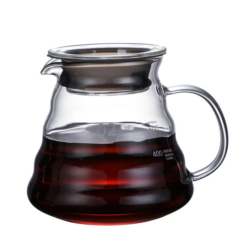 Clear Glass Coffee Carafe Clouds Shape Glass Kettle Sharing Pot with Lids Coffee
