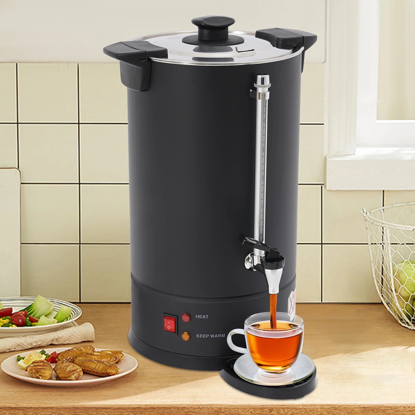 Commercial Electric Coffee Pot Black Hot Water Dispenser Coffee Brewing Coffee