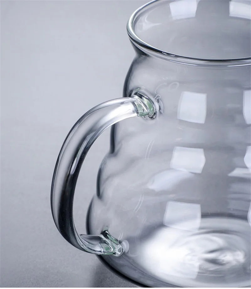 Clear Glass Coffee Carafe Clouds Shape Glass Kettle Sharing Pot with Lids Coffee